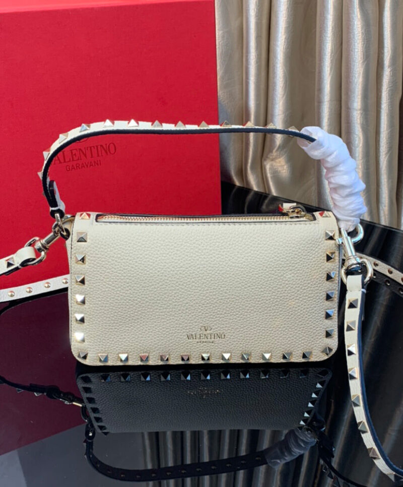 Valentino Small Rockstud Grainy Calfskin Crossbody Bag